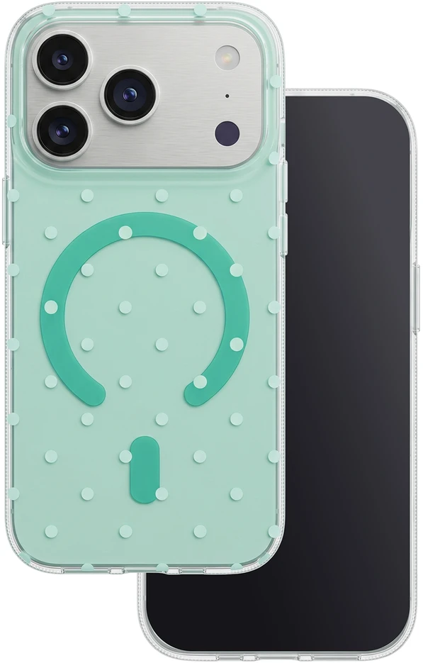 TFO Telforceone „Bubble Dots Mag“ dėklas, skirtas „iPhone 17 Pro 6,3“ / „18 Pro 6,3“; žalias