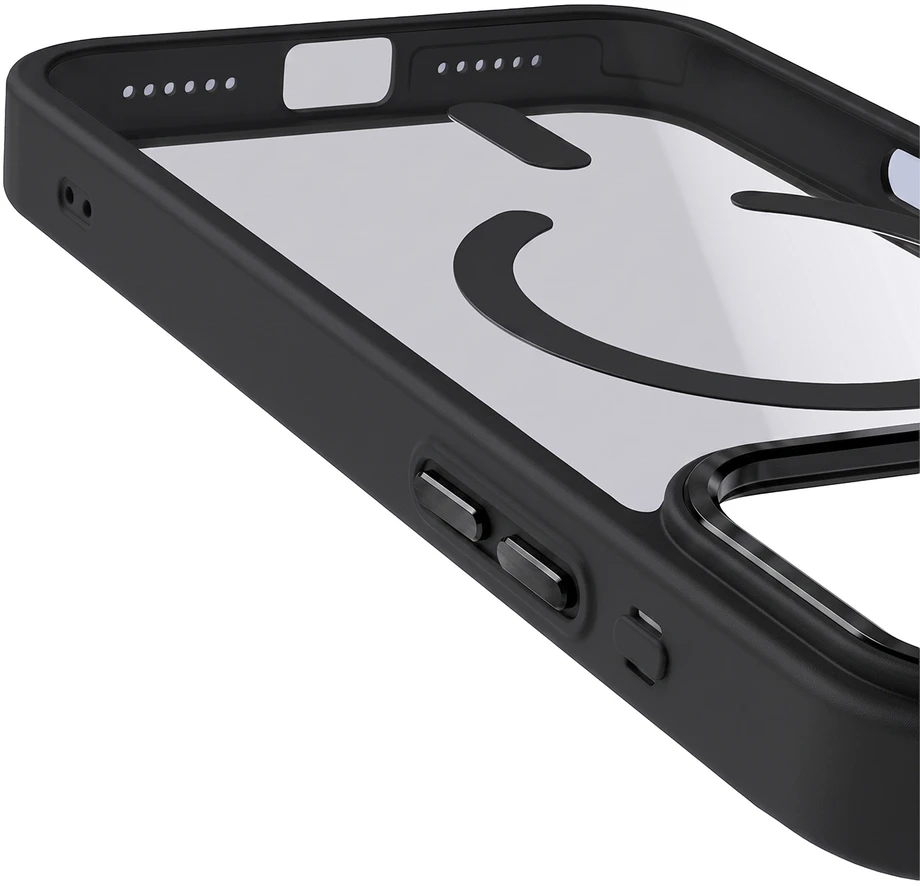 Telforceone Spalvotas Clear Mag dėklas, skirtas iPhone 17 Pro Max 6,9" / 18 Pro Max 6,9", tamsiai pilkas
