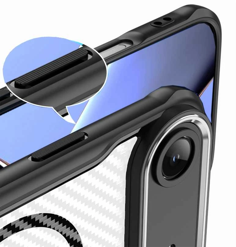 Telforceone „Defender Carbon Mag“ dėklas, skirtas „iPhone 17 Air 6,6“; juodas