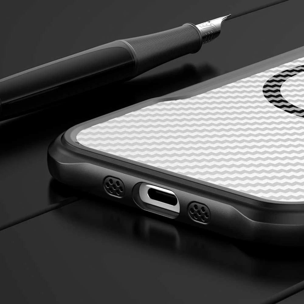 Telforceone „Defender Carbon Mag“ dėklas, skirtas „iPhone 17 Air 6,6“; juodas