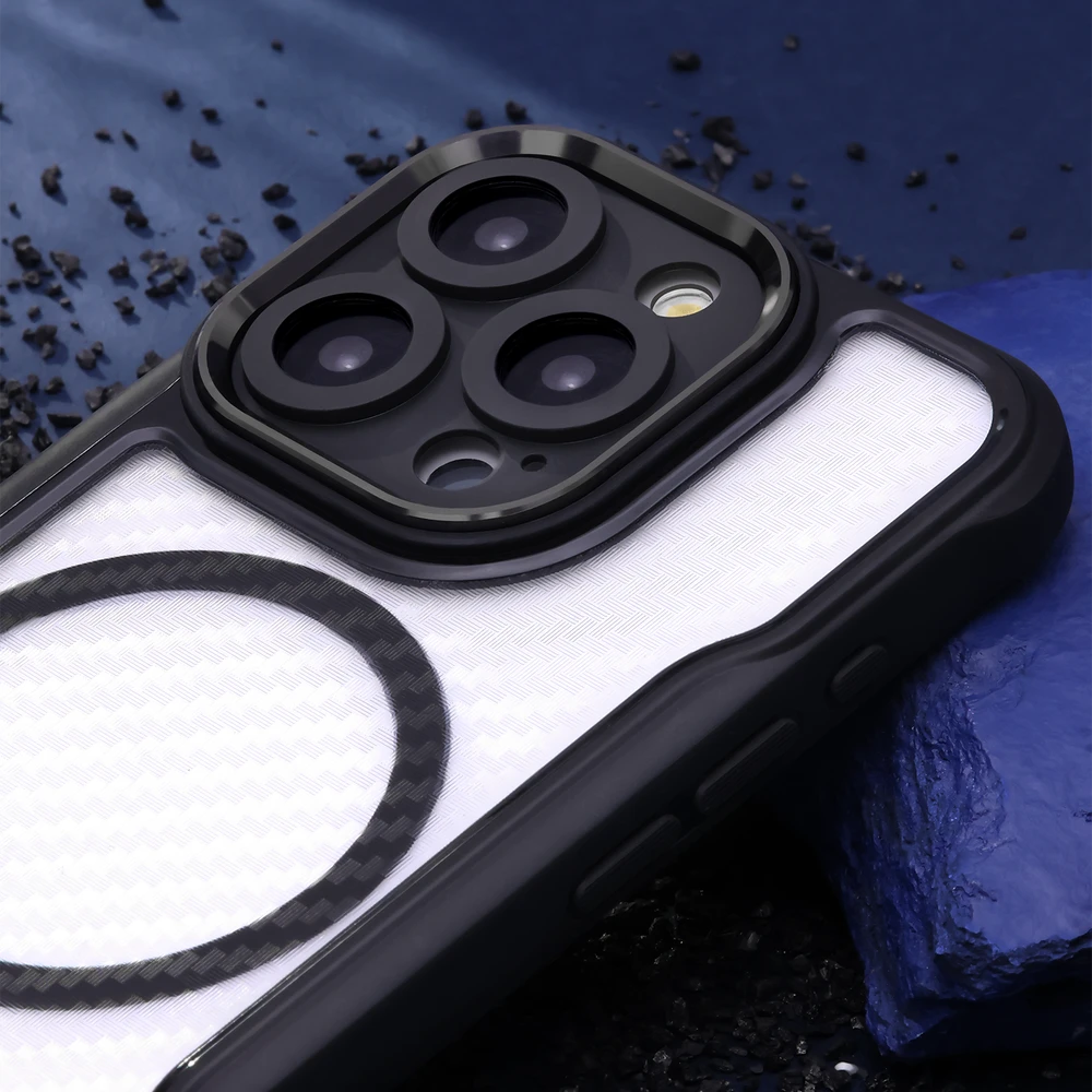 Telforceone „Defender Carbon Mag“ dėklas, skirtas „iPhone 17 Air 6,6“; juodas