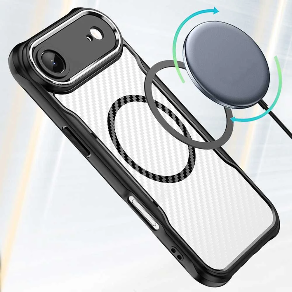 Telforceone „Defender Carbon Mag“ dėklas, skirtas „iPhone 17 Air 6,6“; juodas
