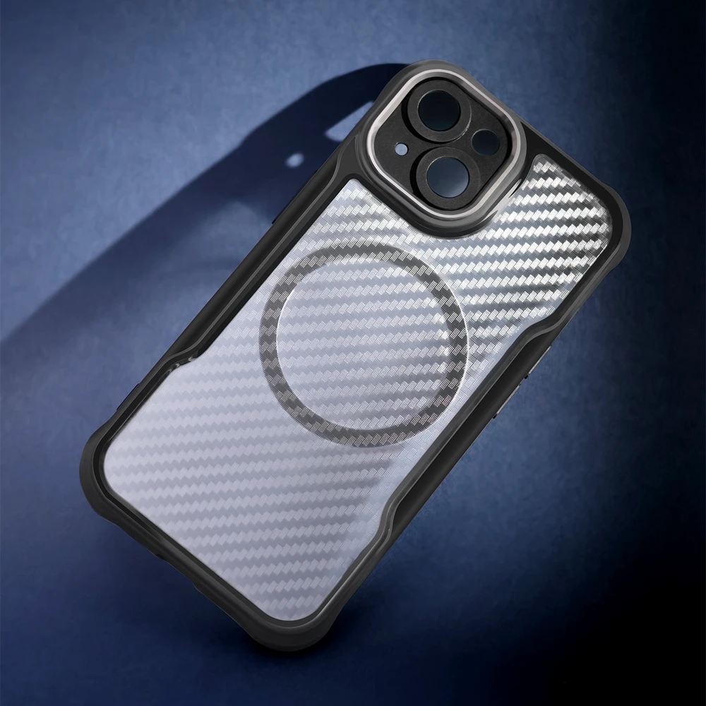 Telforceone „Defender Carbon Mag“ dėklas, skirtas „iPhone 17 Air 6,6“; juodas