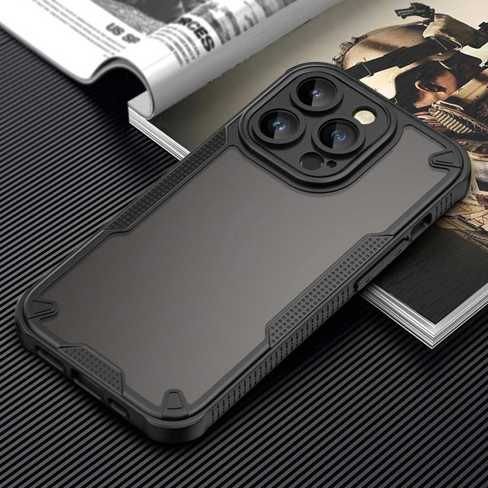 Telforceone „Defender Matt“ dėklas, skirtas „iPhone 17 Air 6,6“; juodas