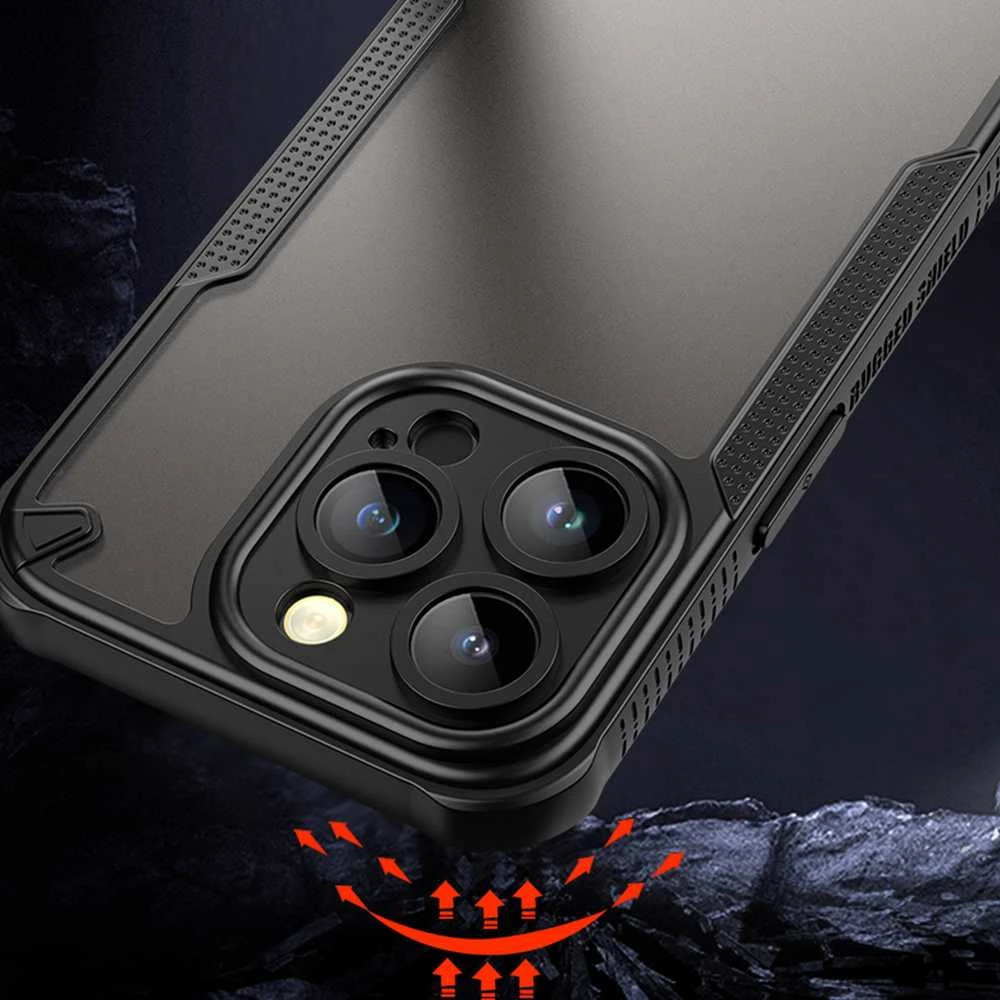 Telforceone „Defender Matt“ dėklas, skirtas „iPhone 17 Air 6,6“; juodas