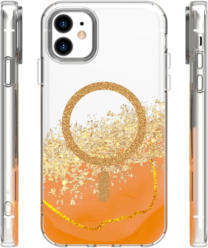 TFO Telforceone „Epoxy Mag“ dėklas, skirtas „iPhone 11“, oranžinis