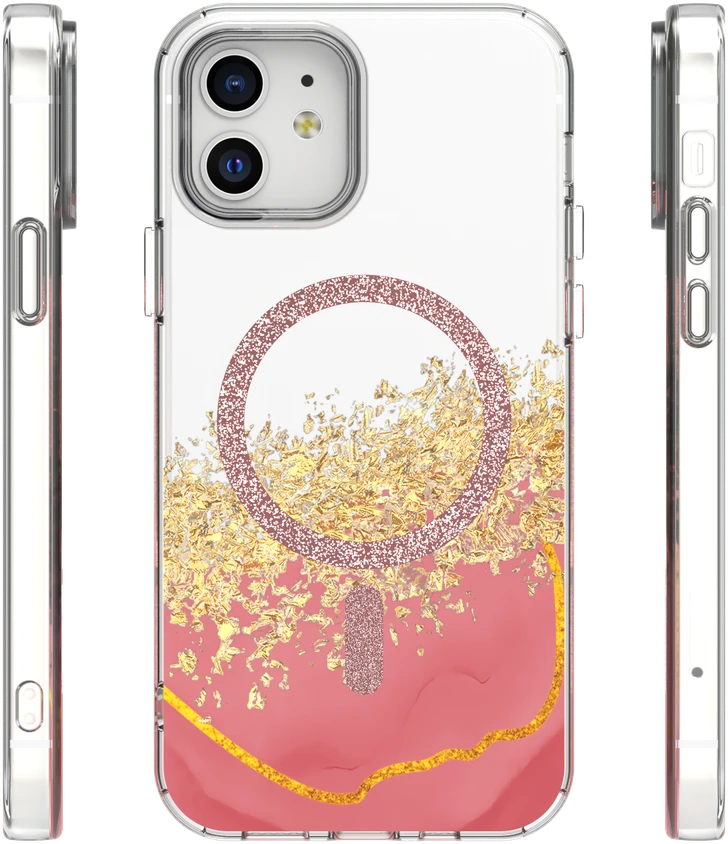 TFO Telforceone Epoksidinės medžiagos „Mag“ dėklas, skirtas „iPhone 12 / 12 Pro 6,1“; rožinis