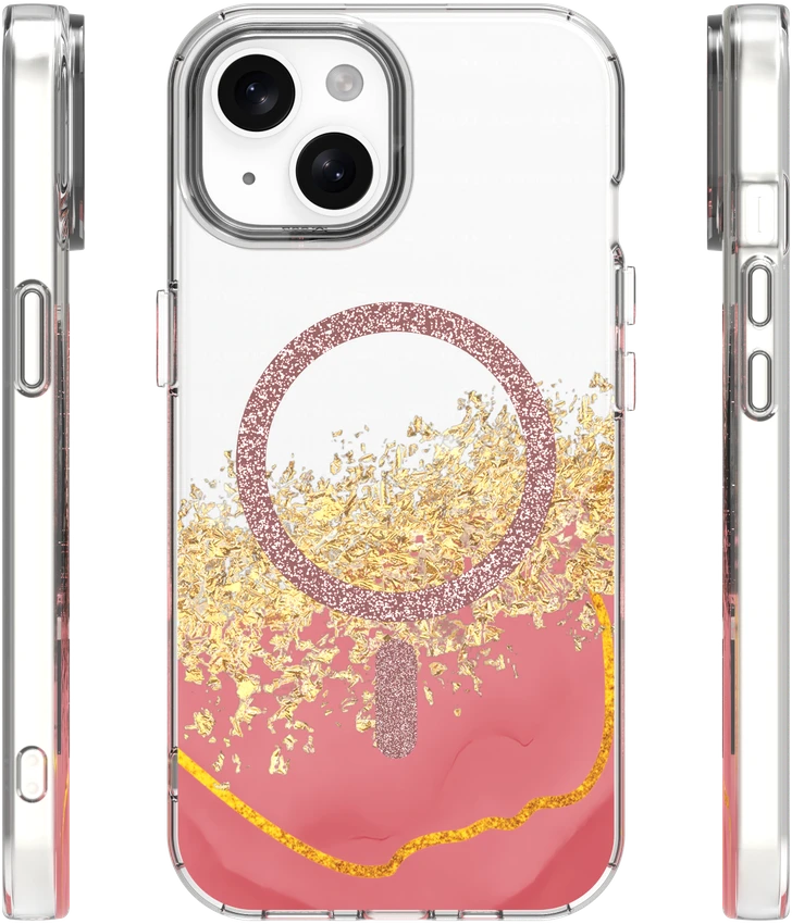 TFO Telforceone Epoksidinės medžiagos „Mag“ dėklas, skirtas „iPhone 13 / 14“ 6,1 colio, rožinis