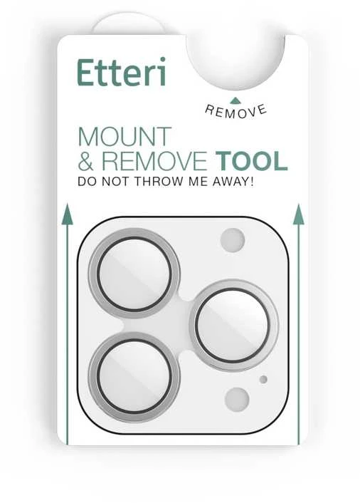 Telforceone Etteri camera lens protector for iPhone 15 Pro / 15 Pro Max titanium pilkas