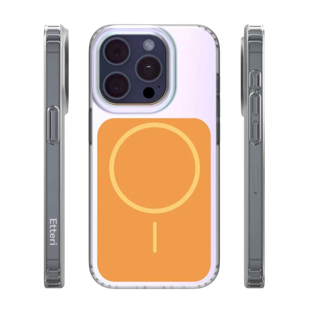 Telforceone „Etteri Hidden Pearl“ dėklas, skirtas „iPhone 15 Pro 6,1“; oranžinis