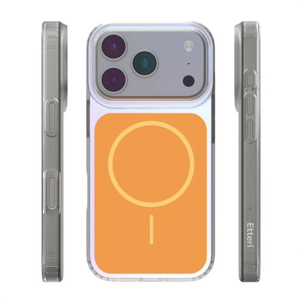 Telforceone „Etteri Hidden Pearl“ dėklas, skirtas „iPhone 17 Pro / 18 Pro 6,3“; oranžinis