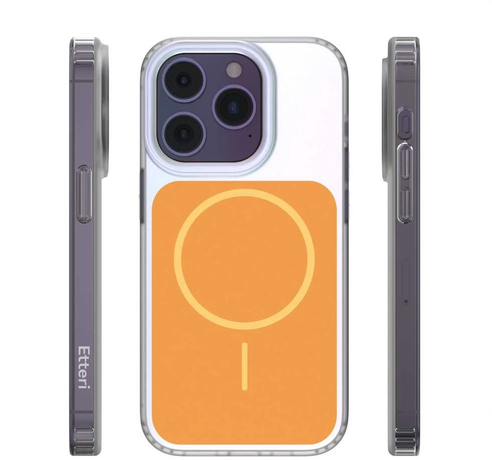 Telforceone „Etteri Hidden Pearl“ dėklas, skirtas „iPhone 14 Pro 6,1“; oranžinis