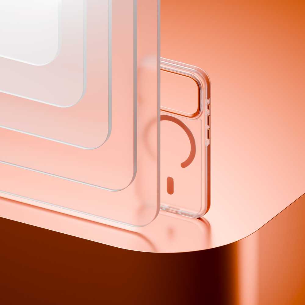 Dėklas Telforceone Etteri Icy Mag case for iPhone 17 Pro Max oranžinis