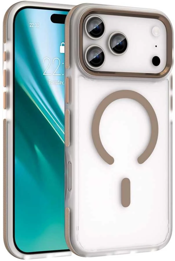 Dėklas Telforceone Etteri Icy Mag case for iPhone 17 Pro / 18 Pro auksinis
