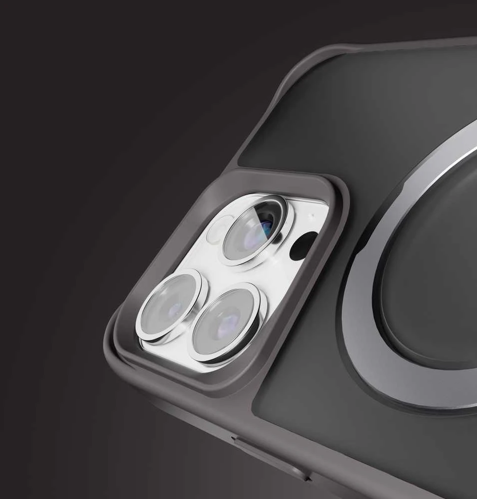 Telforceone Etteri Matt Mag Ring Apple iPhone 16 Pro 6,3" dėklas telefonui pilkos spalvos