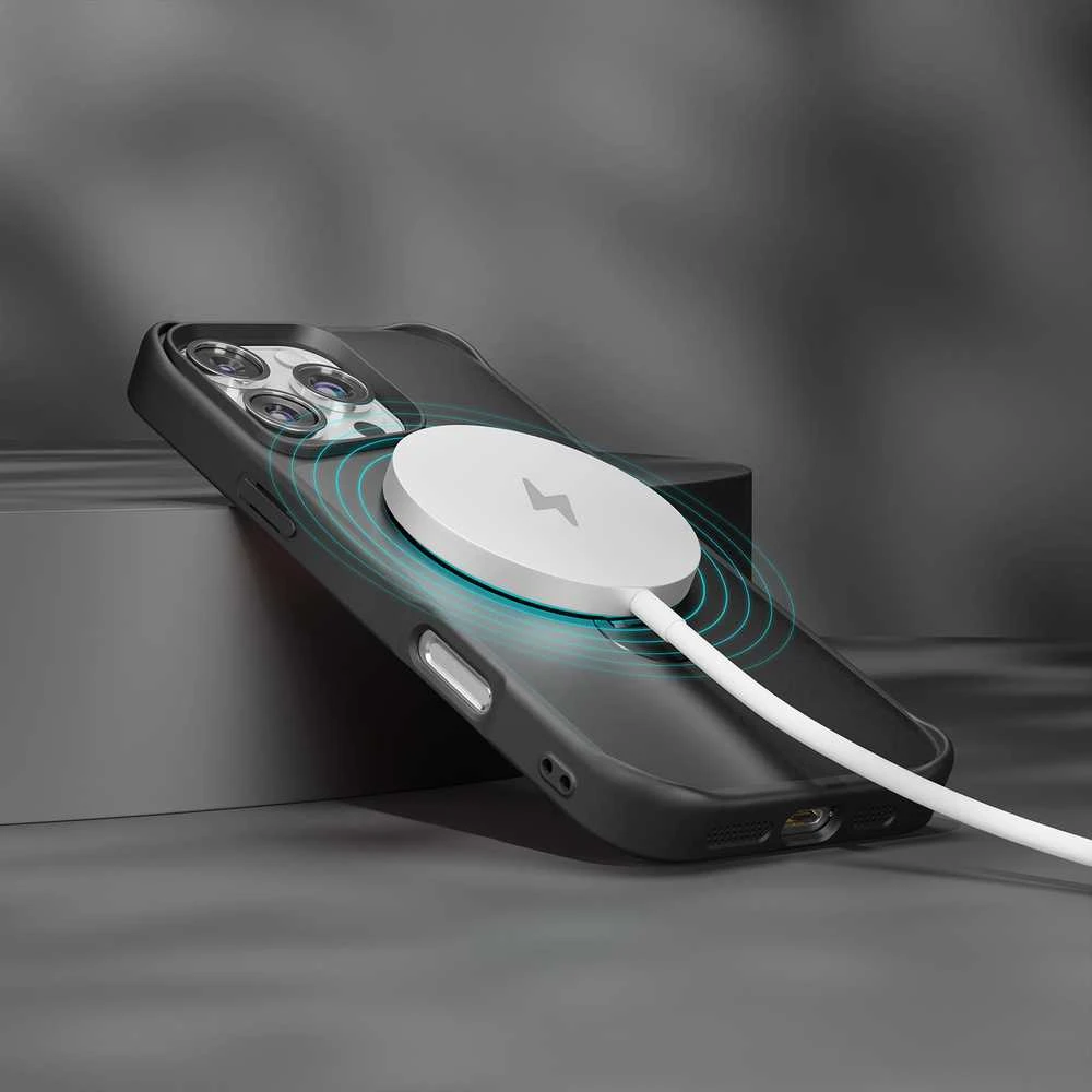 Telforceone Etteri Matt Mag Ring Apple iPhone 16 Pro Max 6,9" dėklas telefonui juodos spalvos
