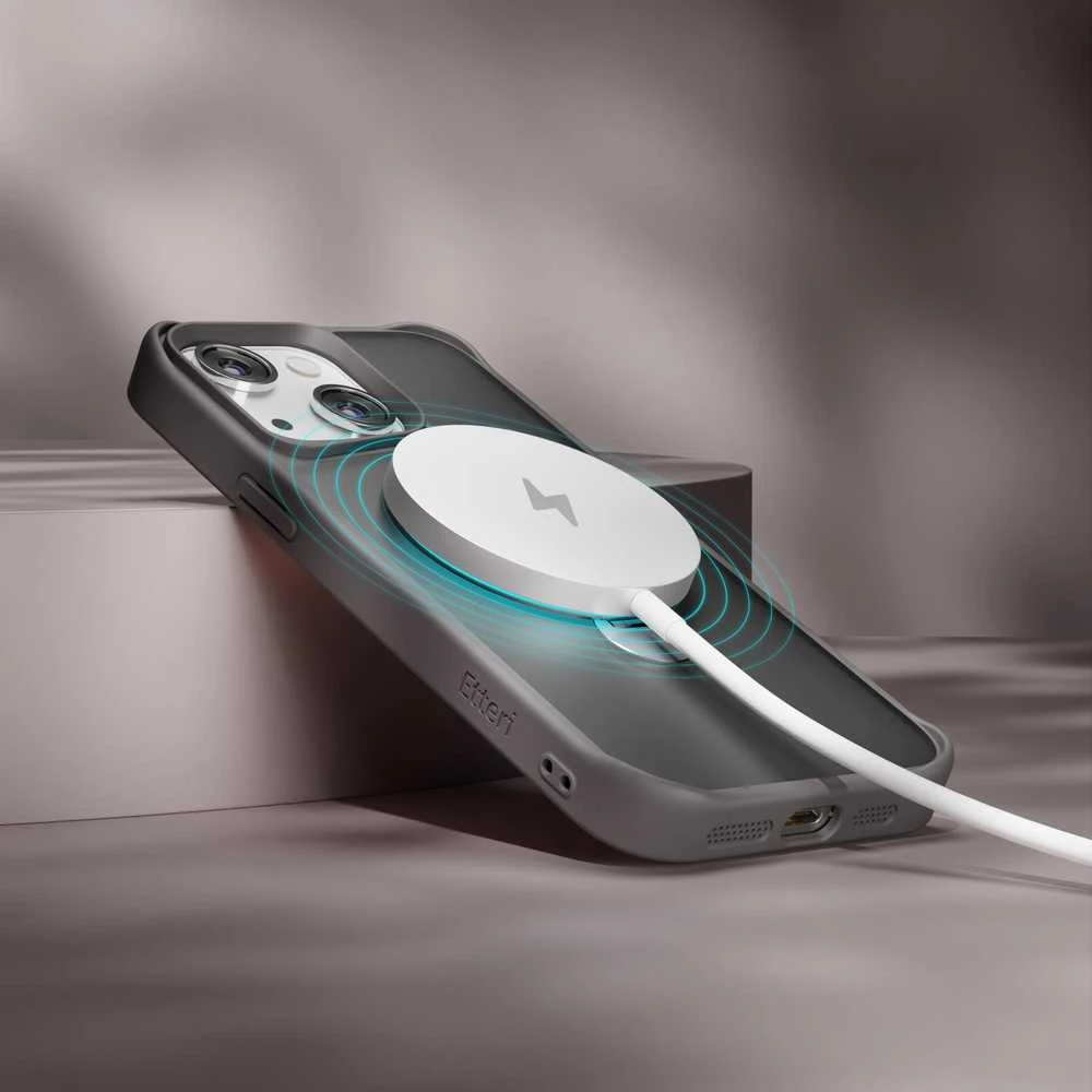 Telforceone Etteri Matt Mag Ring Apple iPhone 14 6,1" dėklas telefonui pilkos spalvos
