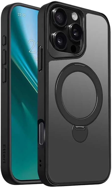 Telforceone Etteri Matt Mag Ring Apple iPhone 16 Pro Max 6,9" dėklas telefonui juodos spalvos