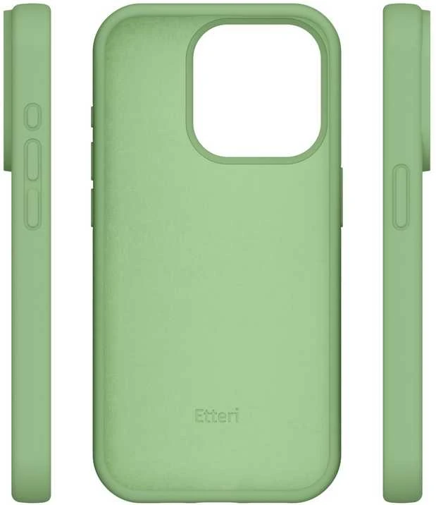 Dėklas Telforceone Etteri Silicone Apple iPhone 15 Pro 6,1" šviesiai žalios spalvos