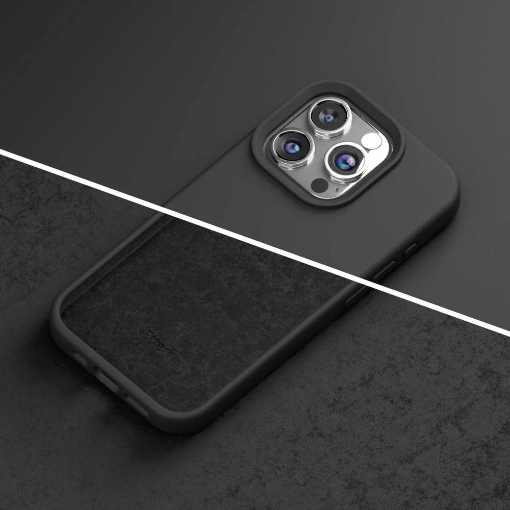 Dėklas Telforceone Etteri Silicone Apple iPhone 15 Pro Max 6,7" juodos spalvos