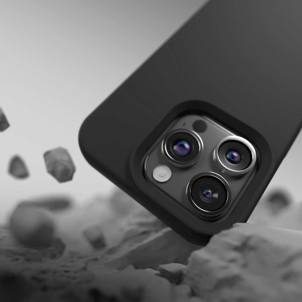 Dėklas Telforceone Etteri Silicone Apple iPhone 15 Pro 6,1" juodos spalvos