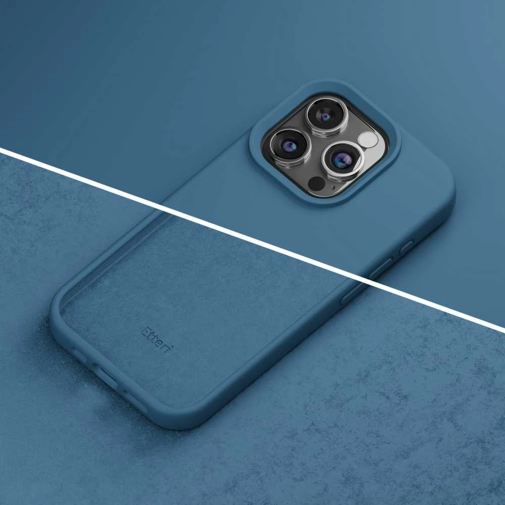 Dėklas Telforceone Etteri Silicone Apple iPhone 12 / 12 Pro 6,1" mėlynos spalvos