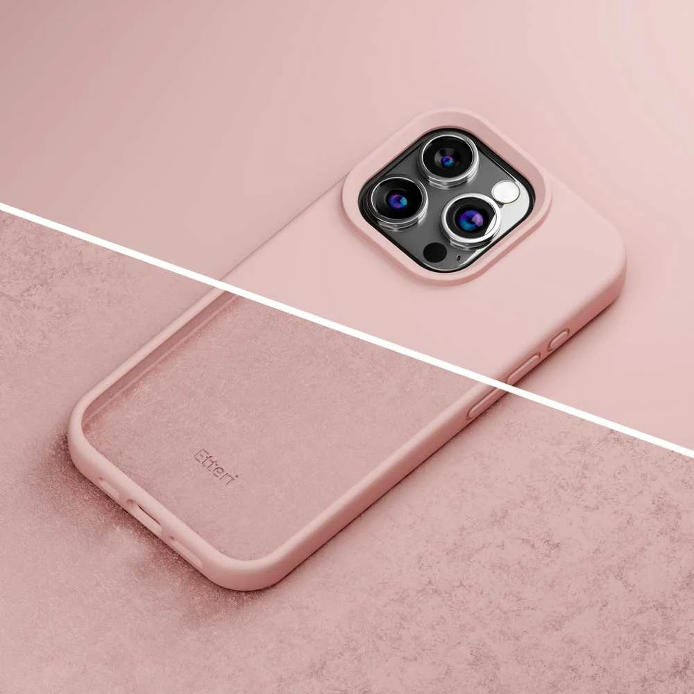 Dėklas Telforceone Etteri Silicone Apple iPhone 15 Pro Max 6,7" rožinės spalvos