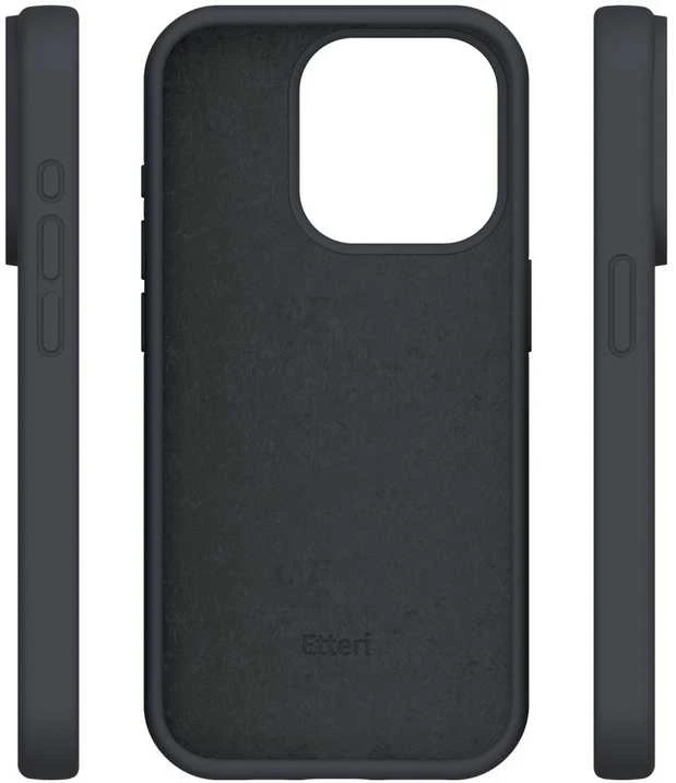 Dėklas Telforceone Etteri Silicone Apple iPhone 12 / 12 Pro 6,1" juodos spalvos
