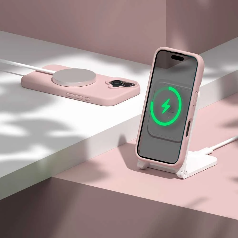 Etteri Telforceone „Eteri Silicone Mag“ dėklas, skirtas „iPhone 17“, šviesiai rožinis