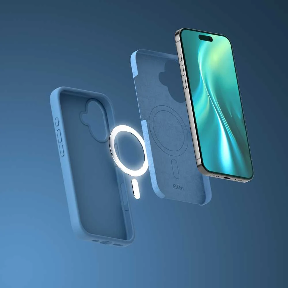 Etteri Telforceone „Eteri“ silikoninis „Mag“ dėklas, skirtas „iPhone 17“, tamsiai mėlynas