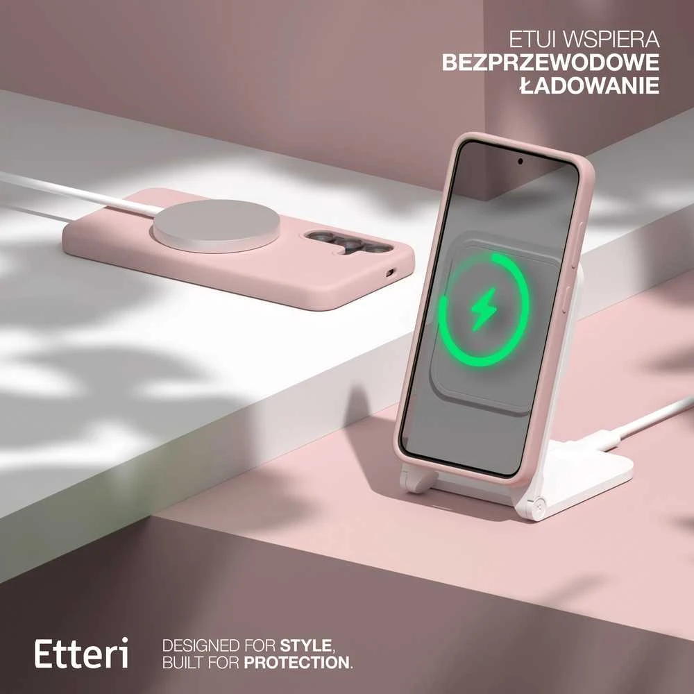 Etteri Telforceone „Eteri“ silikoninis „Mag“ dėklas, skirtas „Samsung Galaxy S26“, šviesiai rožinis
