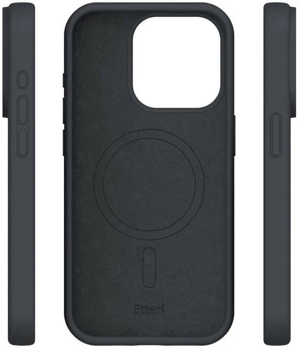Dėklas Telforceone Etteri Silicone Mag Apple iPhone 15 6,1" juodos spalvos