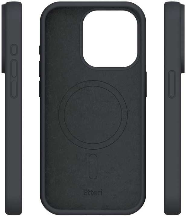 Dėklas Telforceone Etteri Silicone Mag Apple iPhone 15 Pro 6,1" juodos spalvos