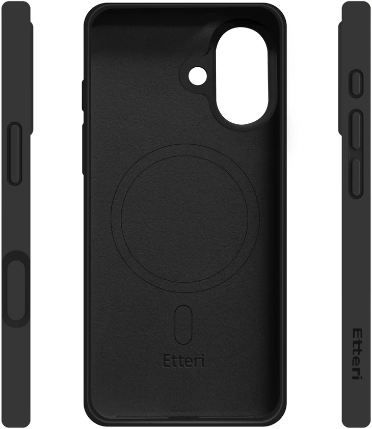 Etteri Telforceone „Eteri“ silikoninis „Mag“ dėklas, skirtas „iPhone 17“, juodas