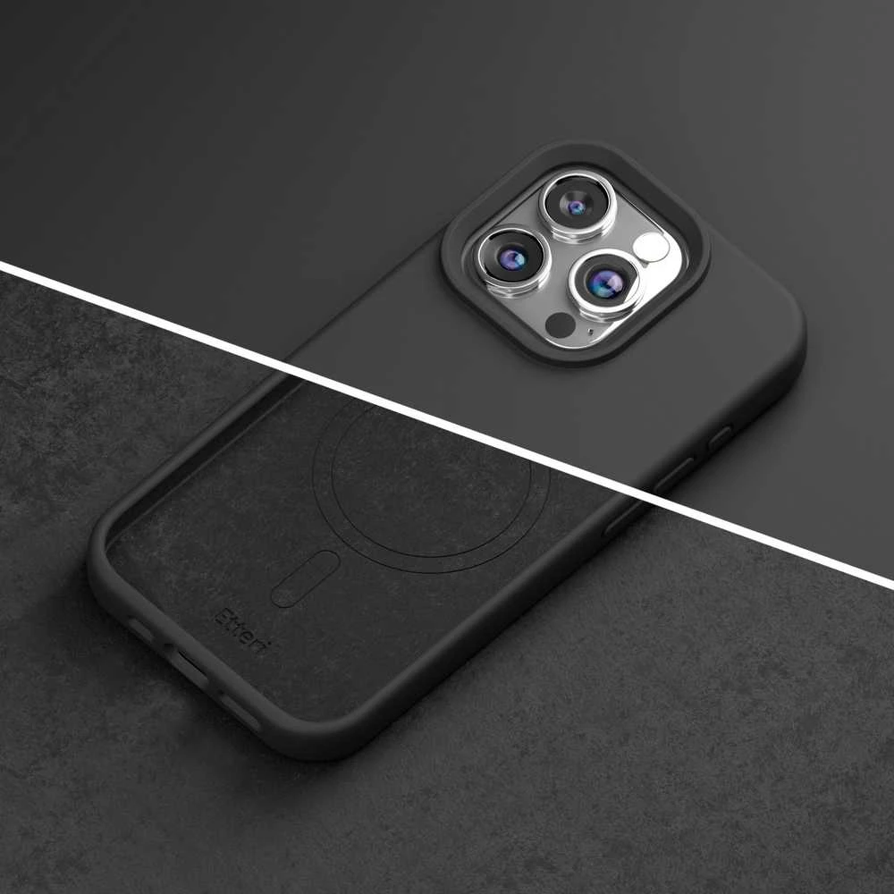 Dėklas Telforceone Etteri Silicone Mag Apple iPhone 12 / 12 Pro 6,1" juodos spalvos