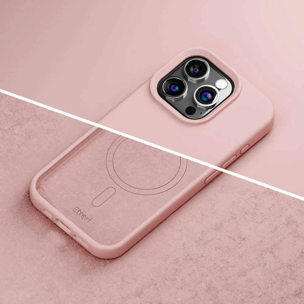 Dėklas Telforceone Etteri Silicone Mag Apple iPhone 15 Pro 6,1" rožinės spalvos