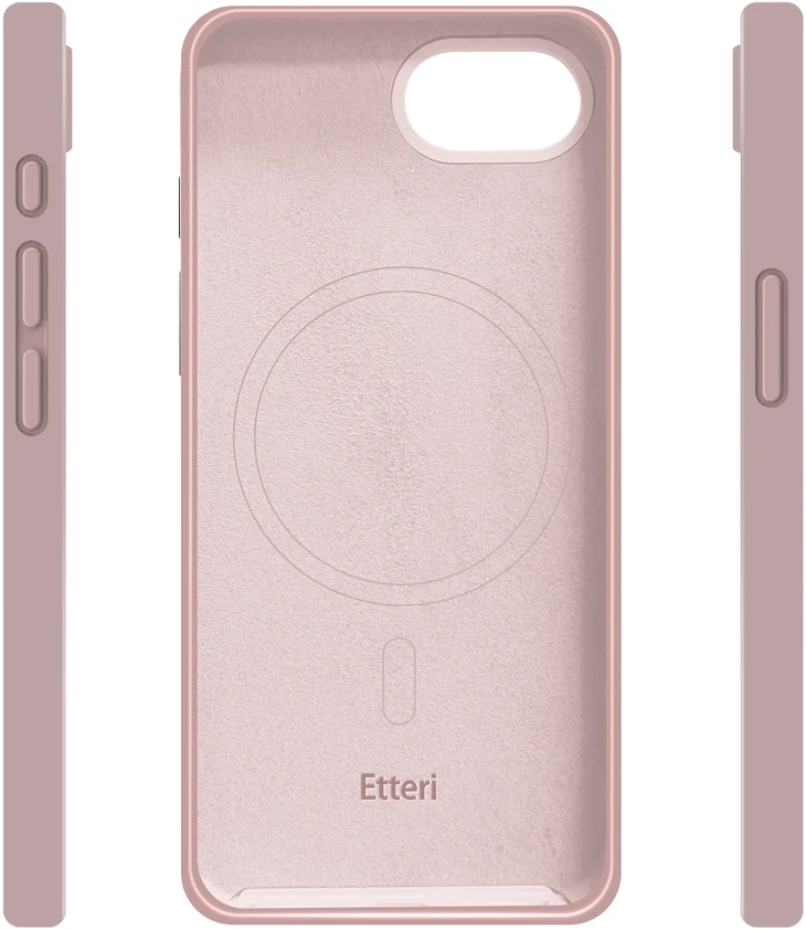 Telforceone Etteri Silicone Mag dėklas iPhone 16e / 17e šviesiai rožinis