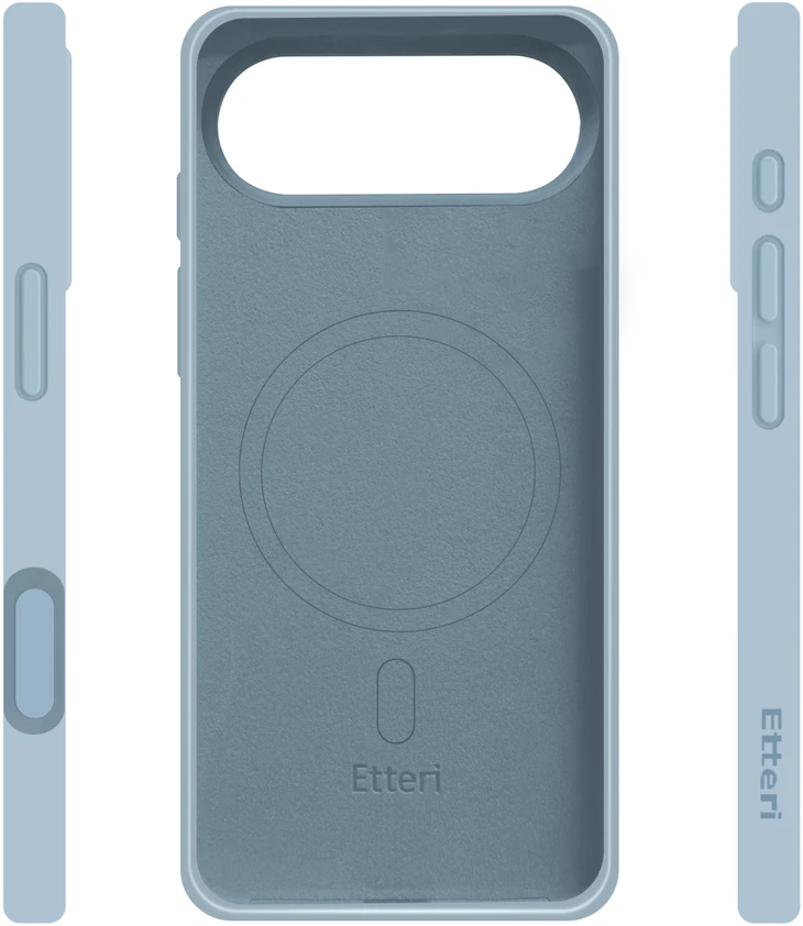 Telforceone „Etteri“ silikoninis „Mag“ dėklas, skirtas „iPhone 17 Air“, šviesiai mėlynas