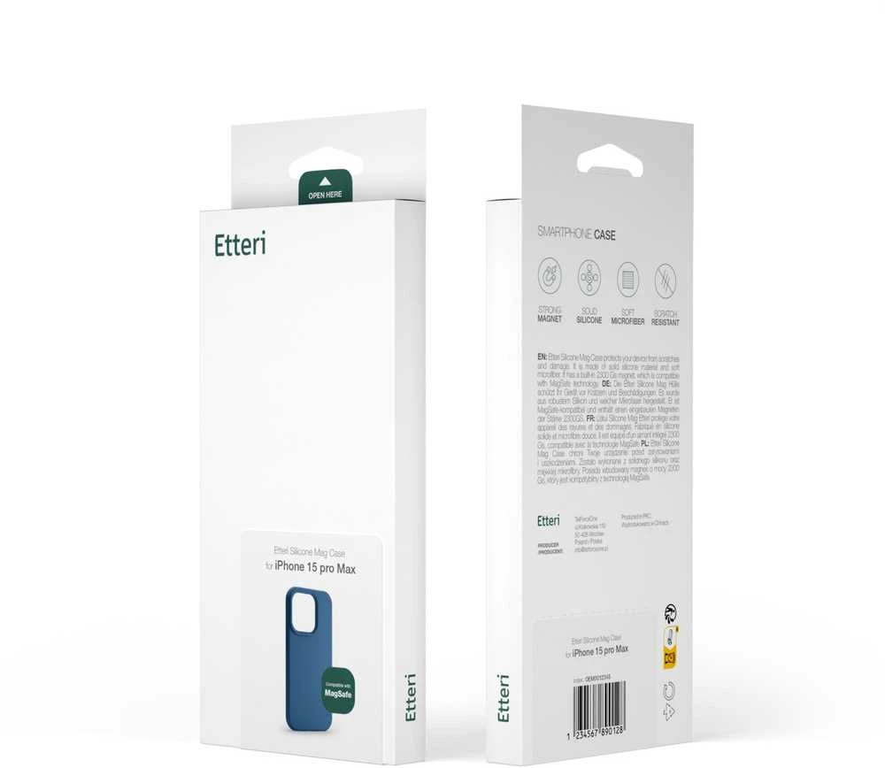 Telforceone Etteri silikoninis „Mag“ dėklas, skirtas iPhone 17 Pro Max / 18 Pro Max, tamsiai mėlynas