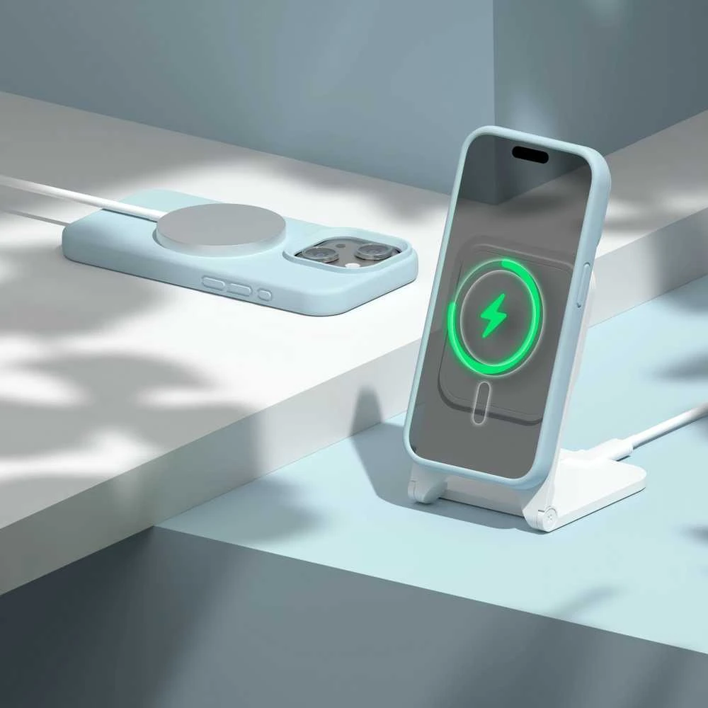 Dėklas Telforceone Etteri Silicone Mag Apple iPhone 13 6,1" žydros spalvos
