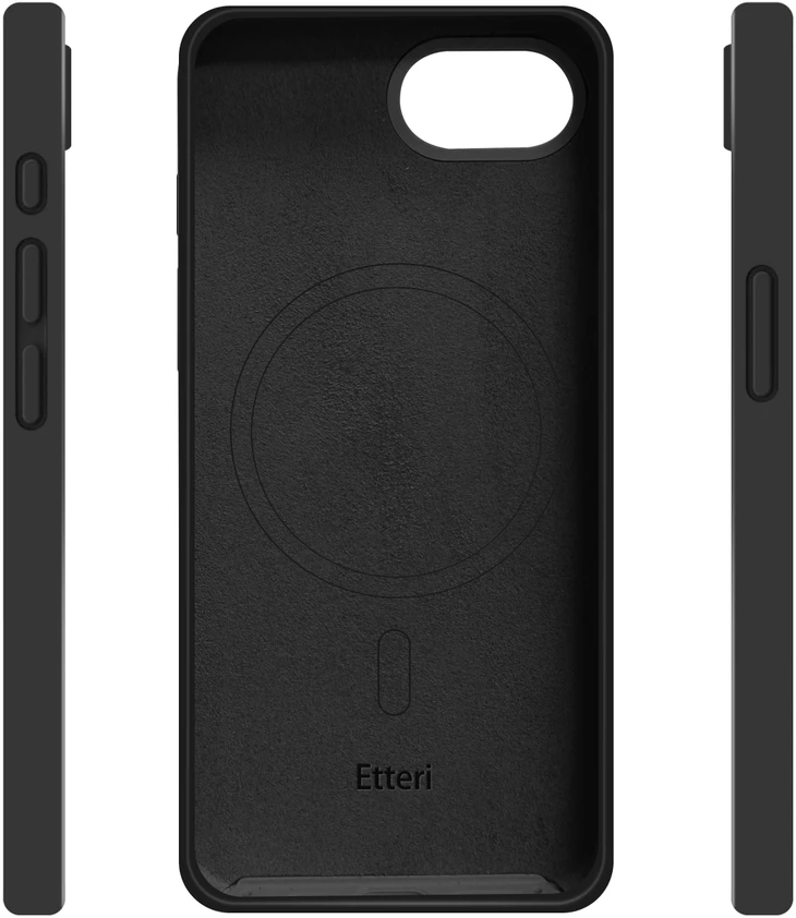 Dėklas Telforceone Etteri Silicone Mag case for iPhone 16e / 17e juodas