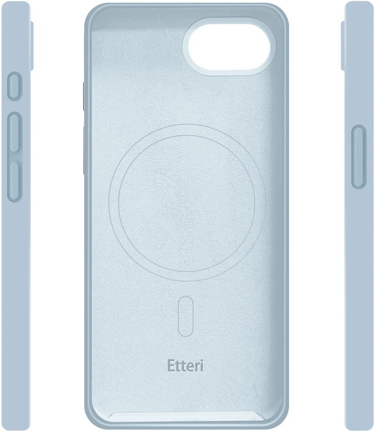 Telforceone Etteri silikoninis „Mag“ dėklas, skirtas iPhone 16e / 17e, šviesiai mėlynas
