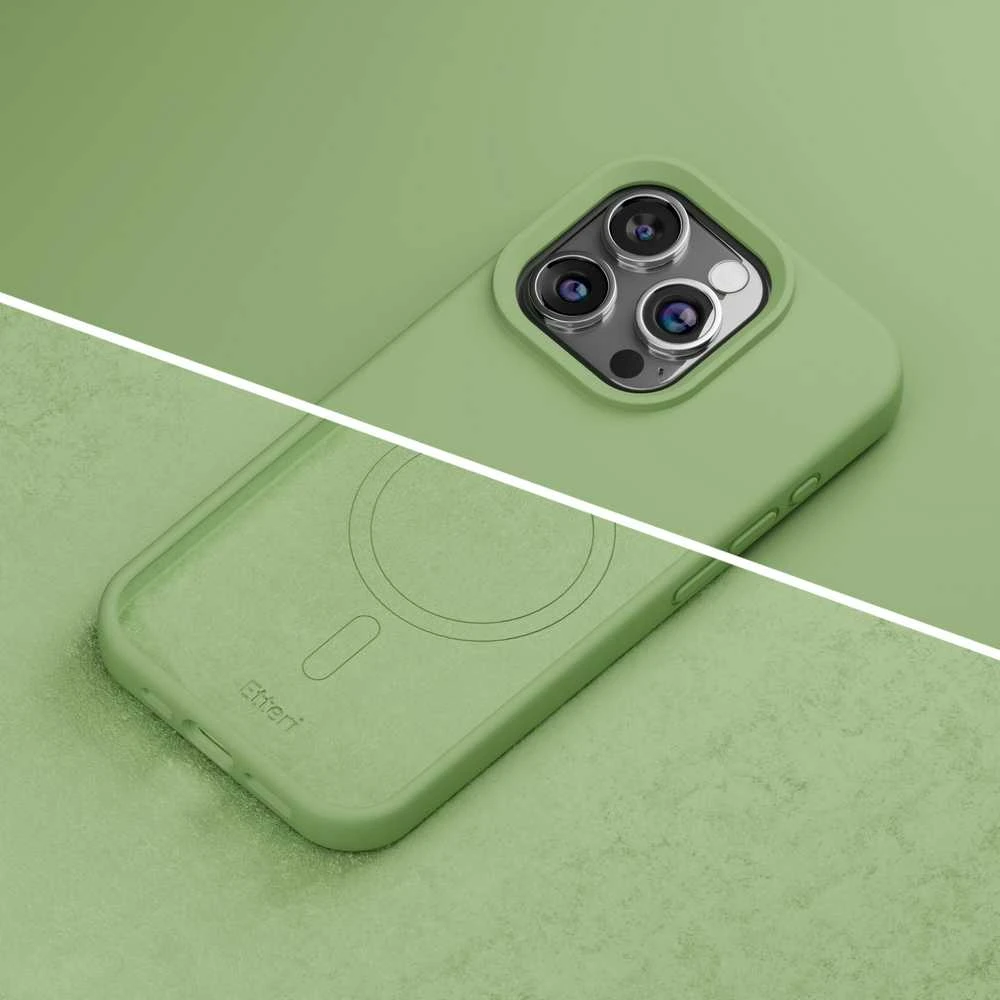 Dėklas Telforceone Etteri Silicone Mag Apple iPhone 15 Pro Max 6,7" šviesiai žalios spalvos