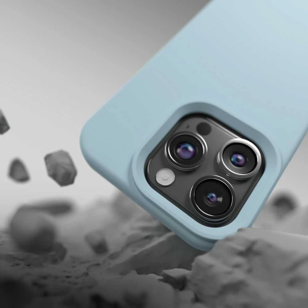 Dėklas Telforceone Etteri Silicone Apple iPhone 12 / 12 Pro 6,1" žydros spalvos