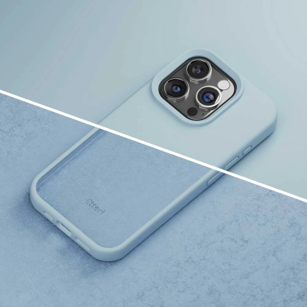 Dėklas Telforceone Etteri Silicone Apple iPhone 15 Pro Max 6,7" žydros spalvos