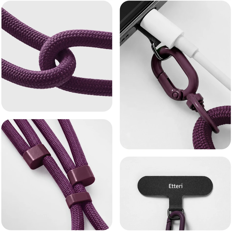 Telforceone Etteri universal neck lanyard for phones dark cherry