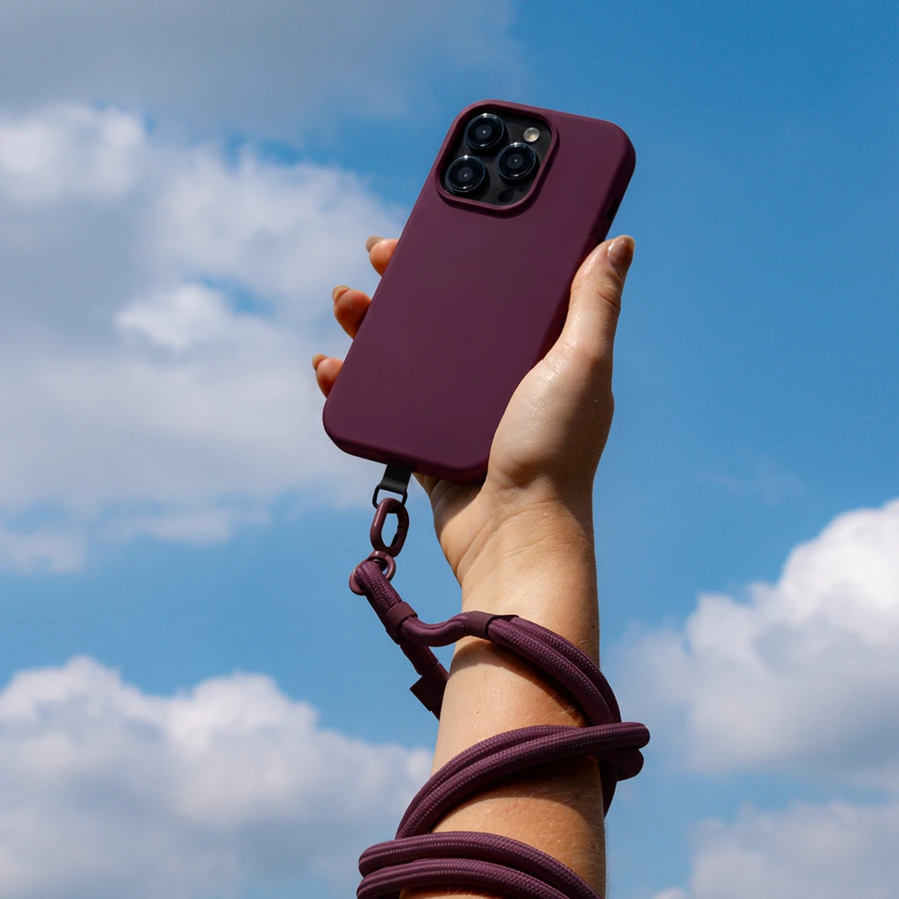 Telforceone Etteri universal neck lanyard for phones dark cherry