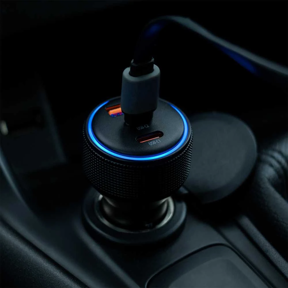 Forever CC-07-66ACC PD QC automobilinis įkroviklis 1x USB-A 2x USB-C 66W juodas