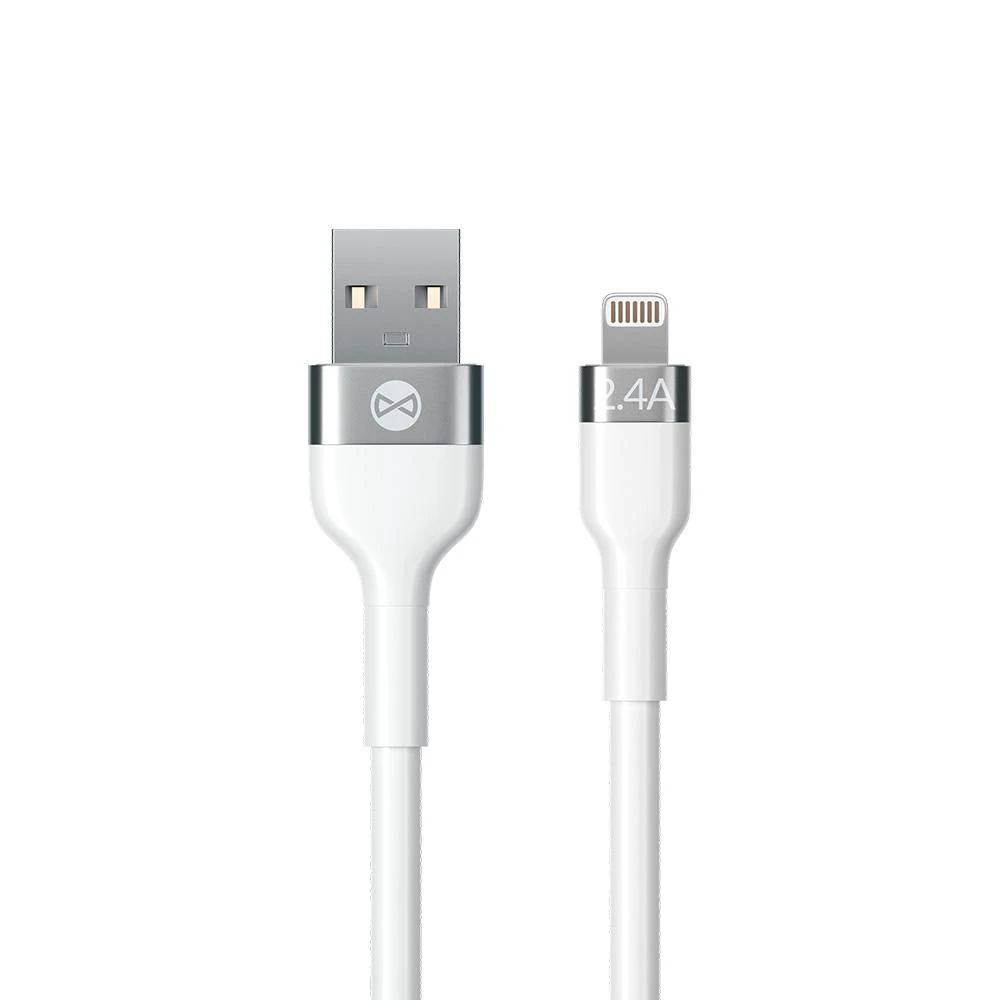Forever lankstus USB – Lightning laidas 1,0 m 2.4A baltas