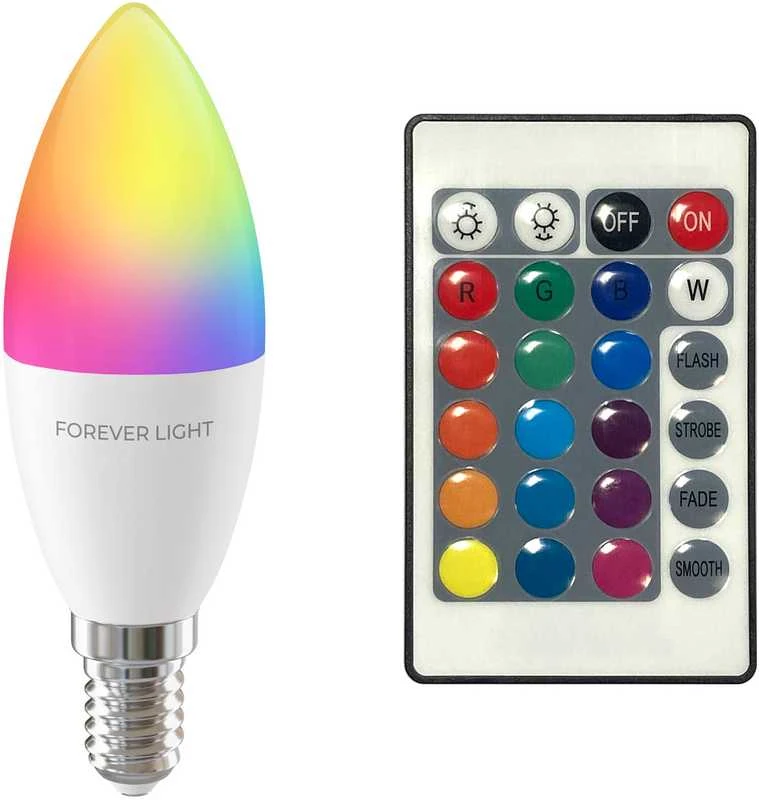 Telforceone Forever Light LED Bulb RGB E14 C37 5W 500lm 4000K class F